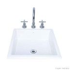 Cuba para banheiro de sobrepor quadrada L700 35,5x41cm gelo Deca