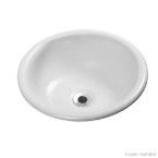 Cuba para banheiro de sobrepor redonda 36cm sem ladrão branca Celite