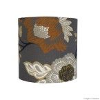 Cúpula de tecido Floral 20x20cm cinza e amarelo LS Ilumina