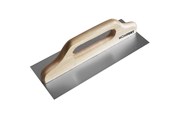 Desempenadeira de Aço com Cabo Anatômico de Madeira para Gesso 12x31cm