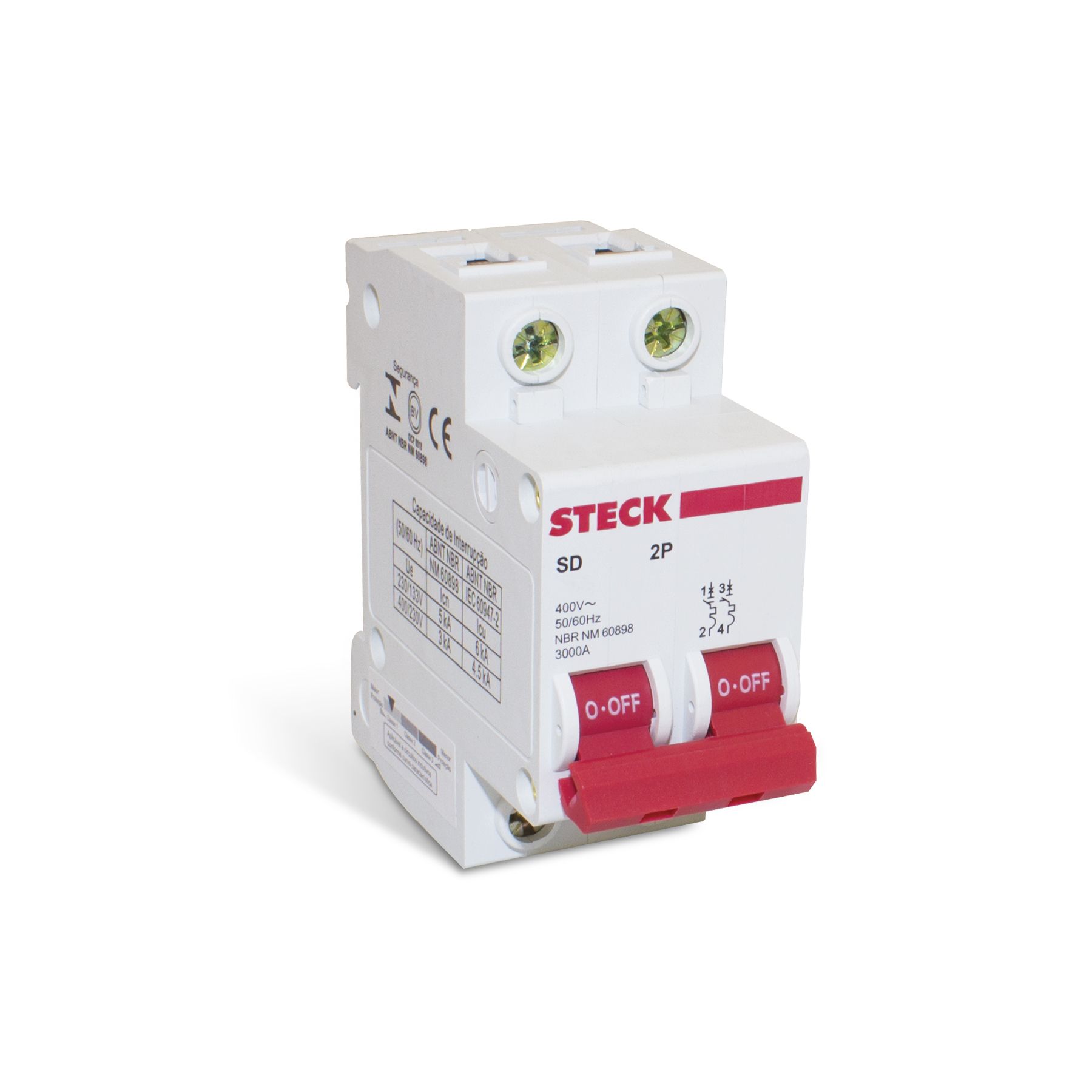 Disjuntor Bipolar Din Curva C 50A Steck