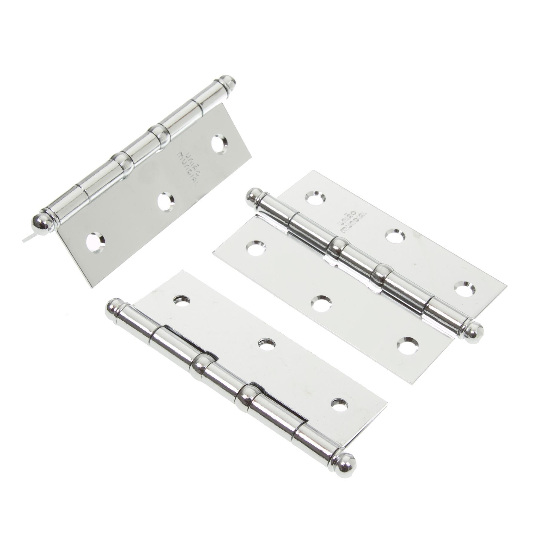 Dobradiça para Porta 3.1/2 Aço Cromado União Mundial