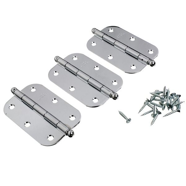 Dobradiça para Porta 3.1/2 Aço Cromado União Mundial