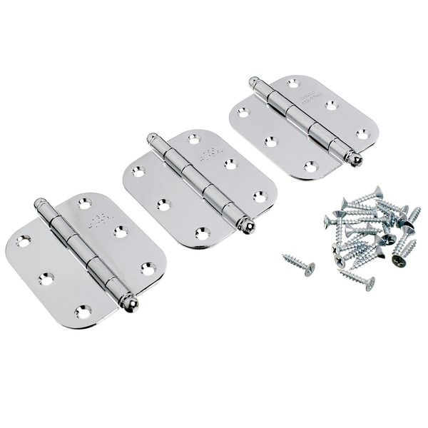 Dobradiça para Porta 3x2.1/2 Aço Cromado União Mundial