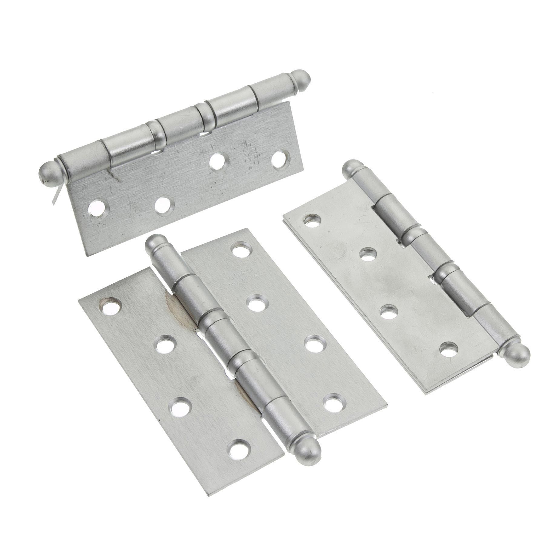 Dobradiça para Porta 4x3 Aço Cromado Acetinado União Mundial