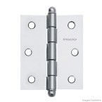 Dobradiça simples em aço carbono 6,3x7,6cm 3025 com rolamento 3 peças prata Pado