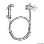 Ducha higiênica cromada com registro e derivação gatilho Polo Class Deca