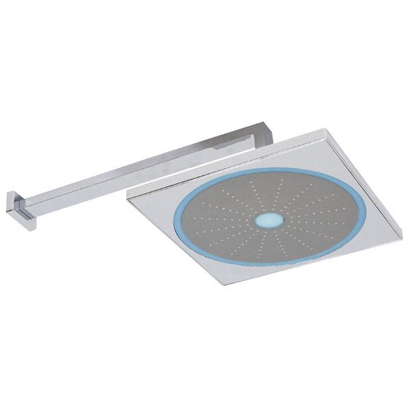 Ducha Quadrada Parede Cromada Led Sensea