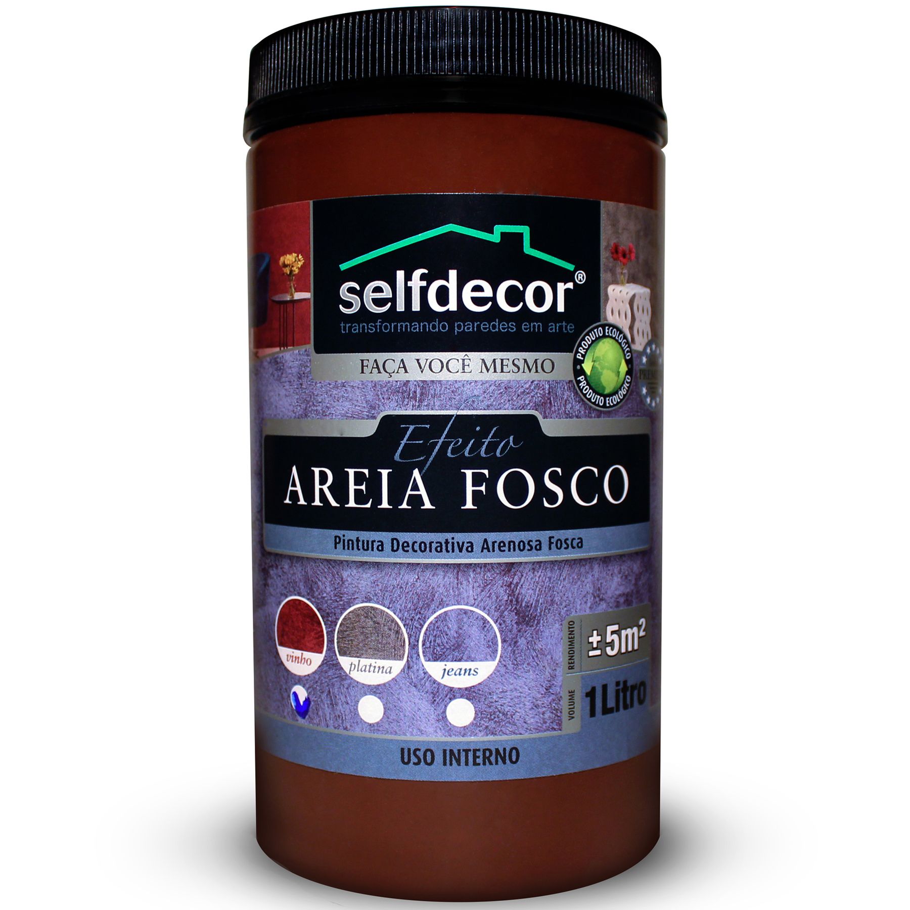 Efeito Areia Fosco Selfdecor Vinho 1L Bricolagem