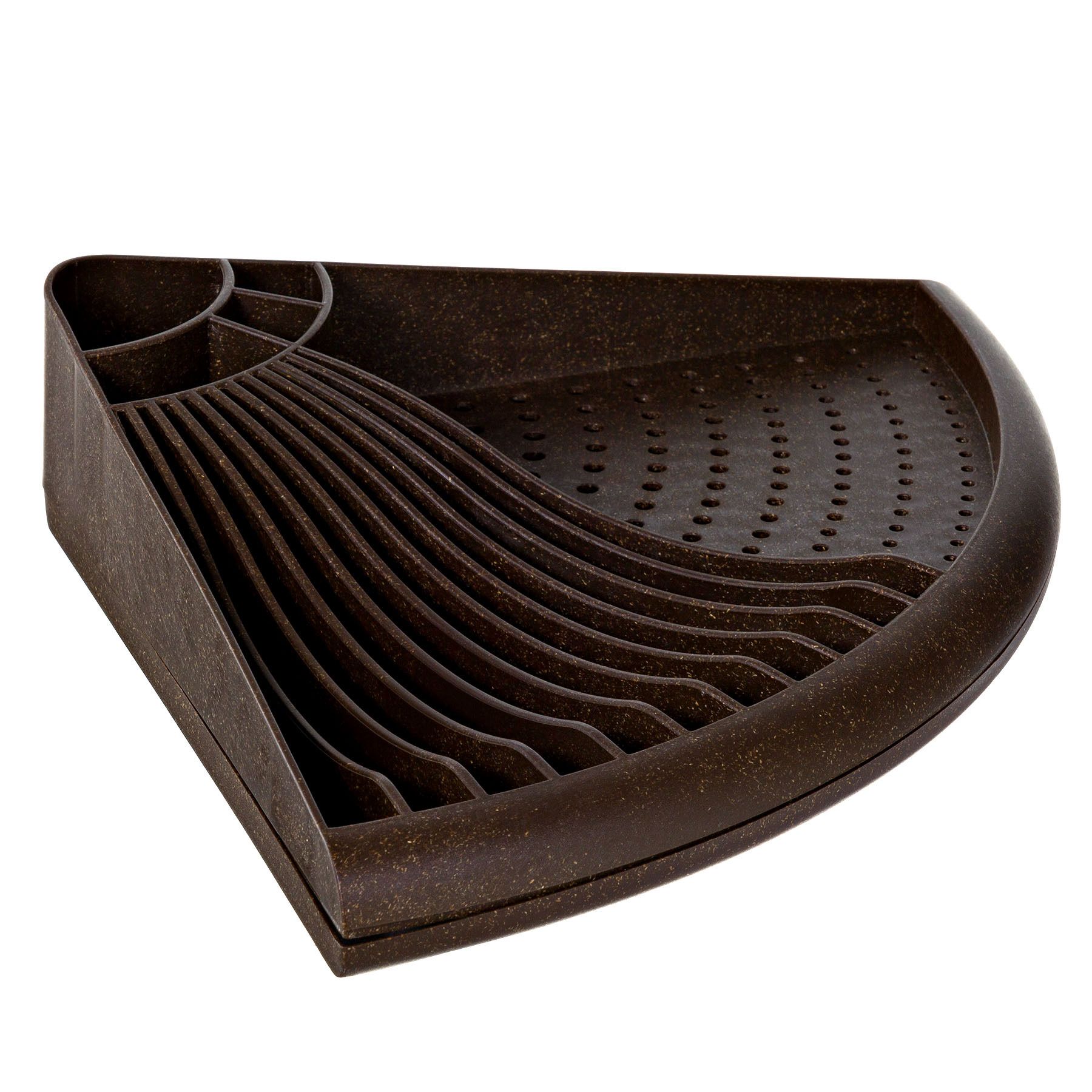 Escorredor de Prato Sobre Pia 11 Pratos Plástico Marrom Eco Martiplast