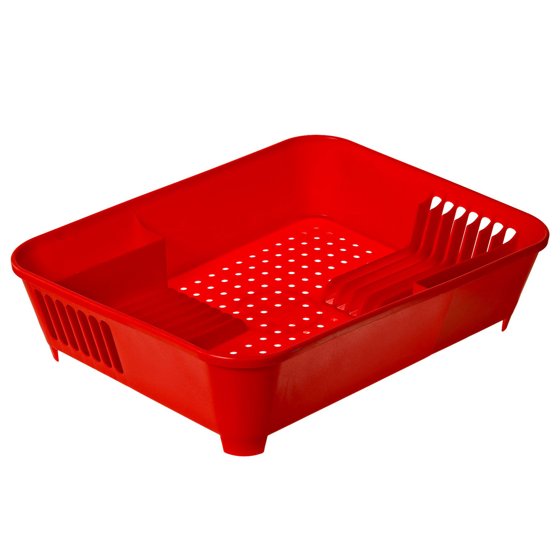 Escorredor de Prato Sobre Pia 12 Pratos Plástico Vermelho Coza