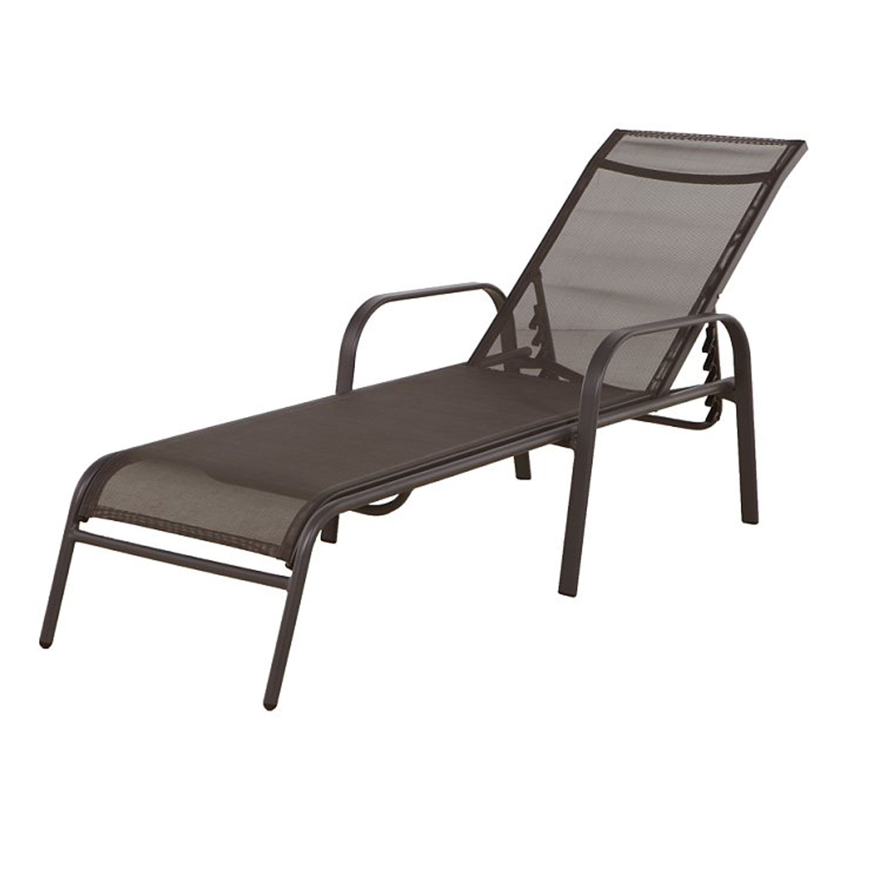 Espreguiçadeira Aço e Textilene Marrom