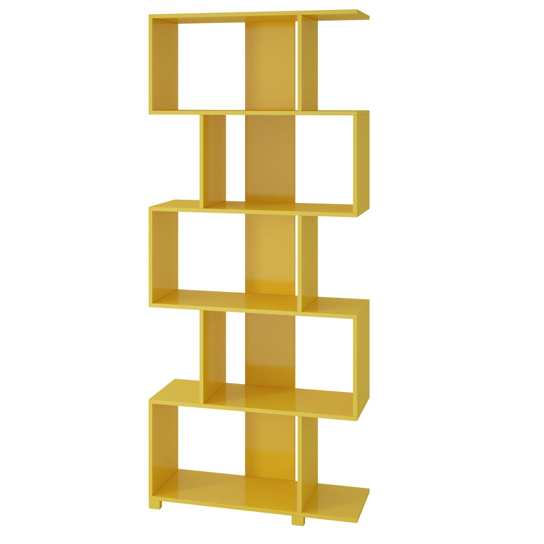 Estante Decorativa Madeira 5 Nichos Amarela 184x78,5x31cm BRV