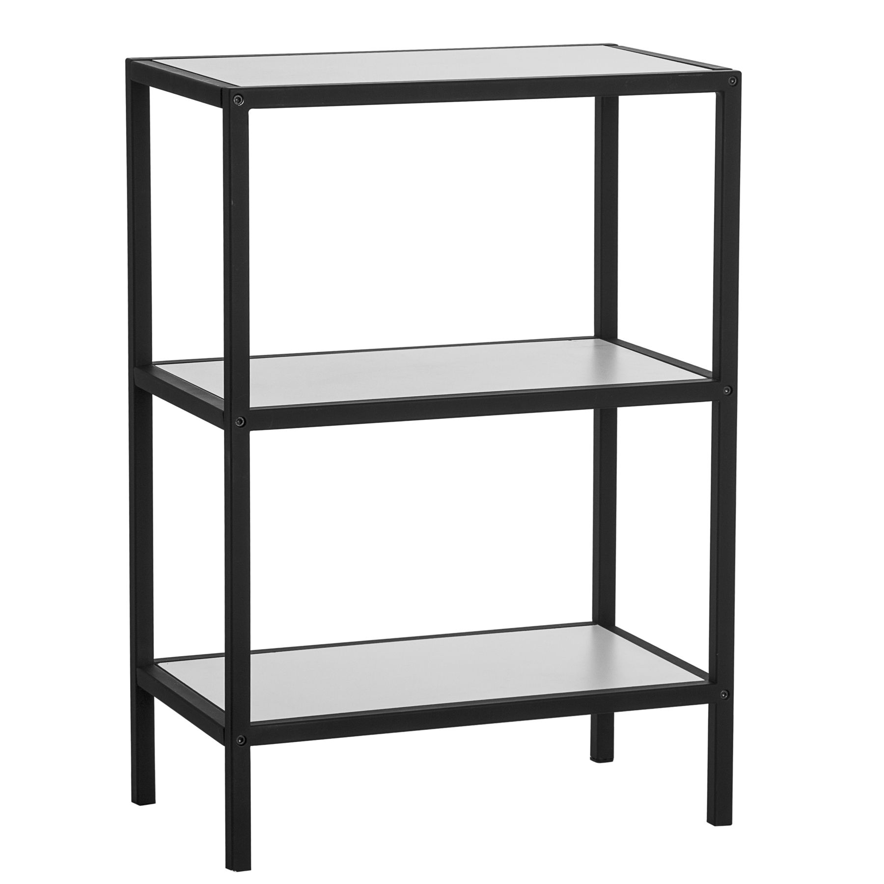 Estante Multiuso Metal e Madeira 2 Nichos Preto 76x60x30cm Moura e Milani