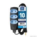 Extensão elétrica 10 metros 3 tomadas Noshock grafite Daneva