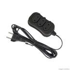 Extensão elétrica 3 metros 3 tomadas bivolt preto Force Line