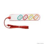 Extensão elétrica Multitomadas 1,3m 4 tomadas 2P T 10A DN1841 vermelha Daneva