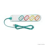 Extensão elétrica Multitomadas 3m 4 tomadas 2P T 10A DN1843 turquesa Daneva