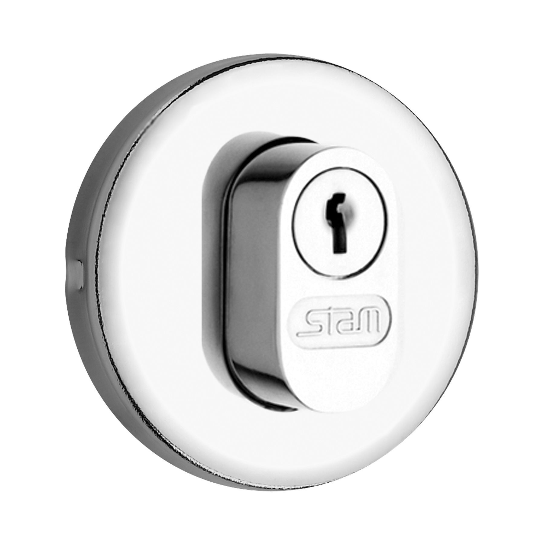 Fechadura 1005 Pivotante Roseta Redonda Inox Stam