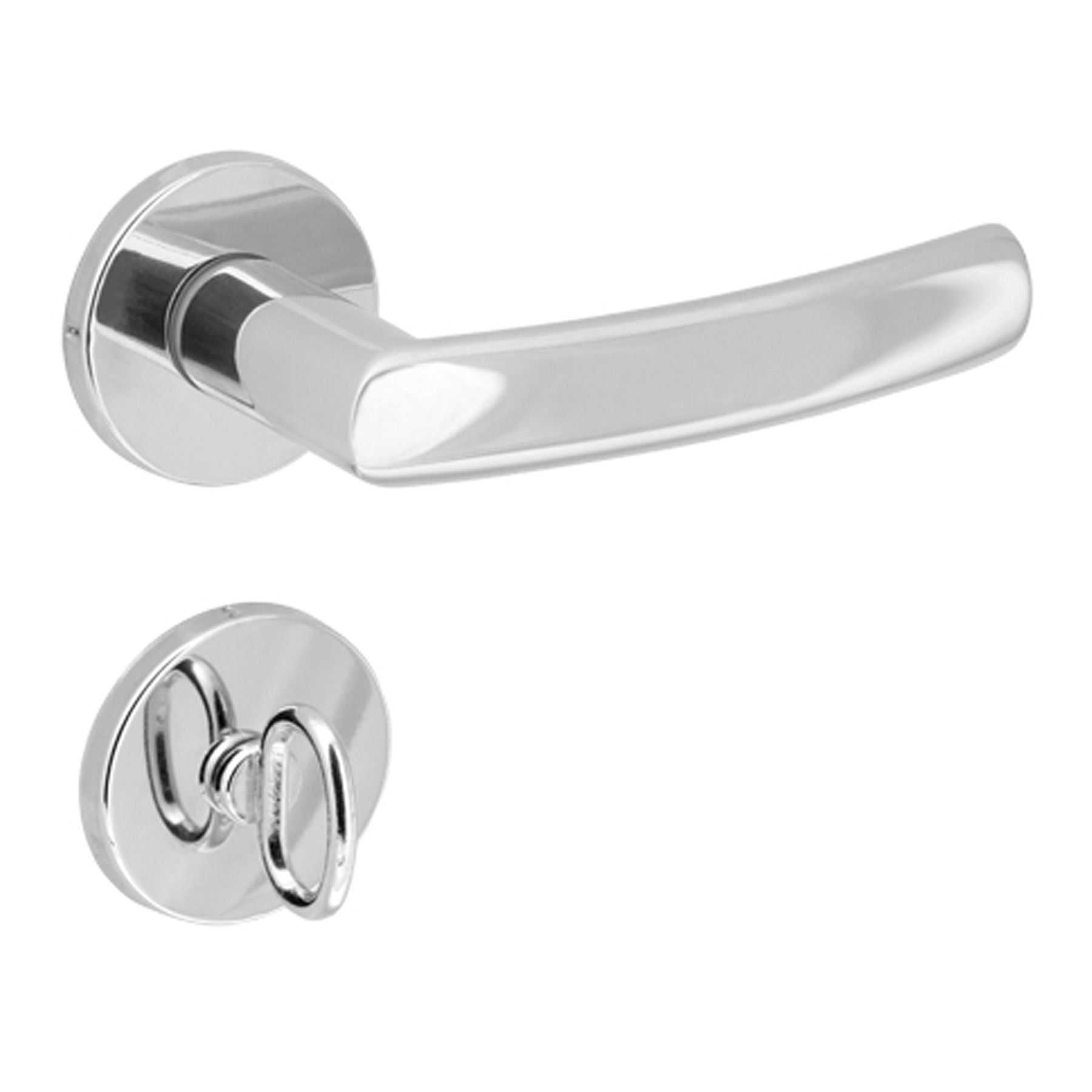 Fechadura Banheiro 40mm Aço e Zamac Polido Brava Arouca