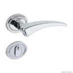 Fechadura externa de aço zamac 401 com roseta cromada La Fonte