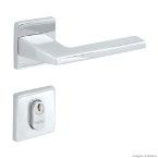 Fechadura externa de aço zamac 451 com roseta cromada La Fonte