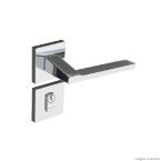 Fechadura externa de aço zamac Chopin 279-90 com roseta cromada Pado