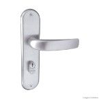 Fechadura externa de aço zamac Galaxy com espelho cromada escovada Aliança