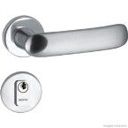 Fechadura externa de aço zamac Madrid 506-32E com roseta tambor cromada acetinada Pado