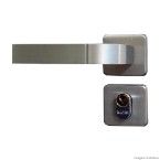 Fechadura externa de alumínio Modena com roseta escovada MGM