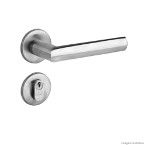 Fechadura externa de inox lixado 880 ST1 40 com roseta 303 La fonte