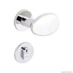 Fechadura externa Verona Ovo Z 108419/40-Z ZC com roseta cromada Arouca
