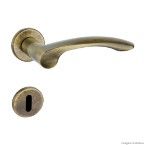 Fechadura interna de aço zamac Arquiteto 6239 com roseta antique bras La Fonte