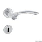 Fechadura interna de aço zamac Arquiteto 6239 com roseta cromada acetinada La Fonte