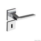 Fechadura interna de aço zamac Chopin 279-90 com roseta cromada Pado