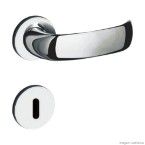 Fechadura interna de aço zamac Contemporanea com roseta cromada Pado