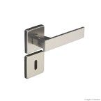 Fechadura interna de aço zamac Quadra com roseta cromada acetinada Pado