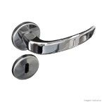 Fechadura interna de aço zamac Vic Acetinada com roseta cromada Pado