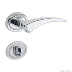 Fechadura para banheiro de aço zamac 401 com roseta cromada La Fonte