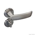 Fechadura para banheiro de aço zamac Madrid 506-32B 40mm com roseta cromada acetinada Pado