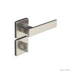 Fechadura para banheiro de aço zamac Quadra 40mm cromada acetinada Pado