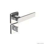 Fechadura para banheiro de aço zamac Quadra 40mm cromada Pado