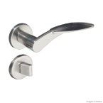 Fechadura para banheiro de aço zamac Renoir 55mm com roseta cromada acetinada Pado