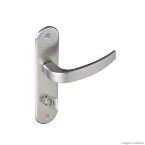 Fechadura para banheiro de aço zamac Vic 929-80 com espelho cromada acetinada Pado