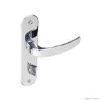 Fechadura para banheiro de aço zamac Vic 929-80 com espelho cromada Pado