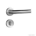 Fechadura para banheiro de inox Luma 55mm com roseta escovada Pado