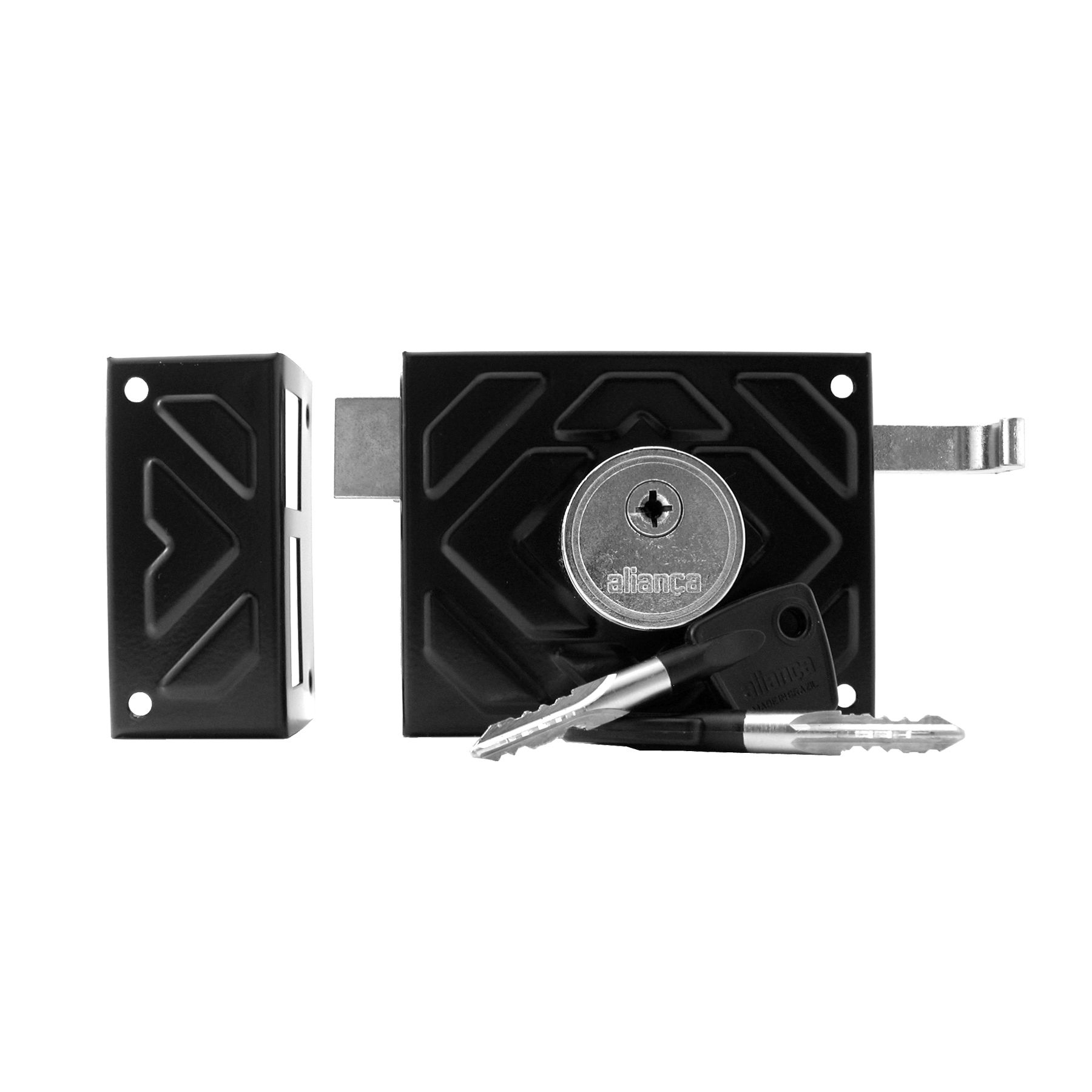 Fechadura para Portão 100mm Aço Fosco F1510 Tetra PF Aliança