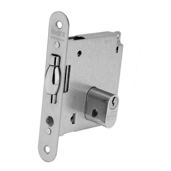 Fechadura Trinco Rolete V378 Entrada Cromado 45mm La Fonte