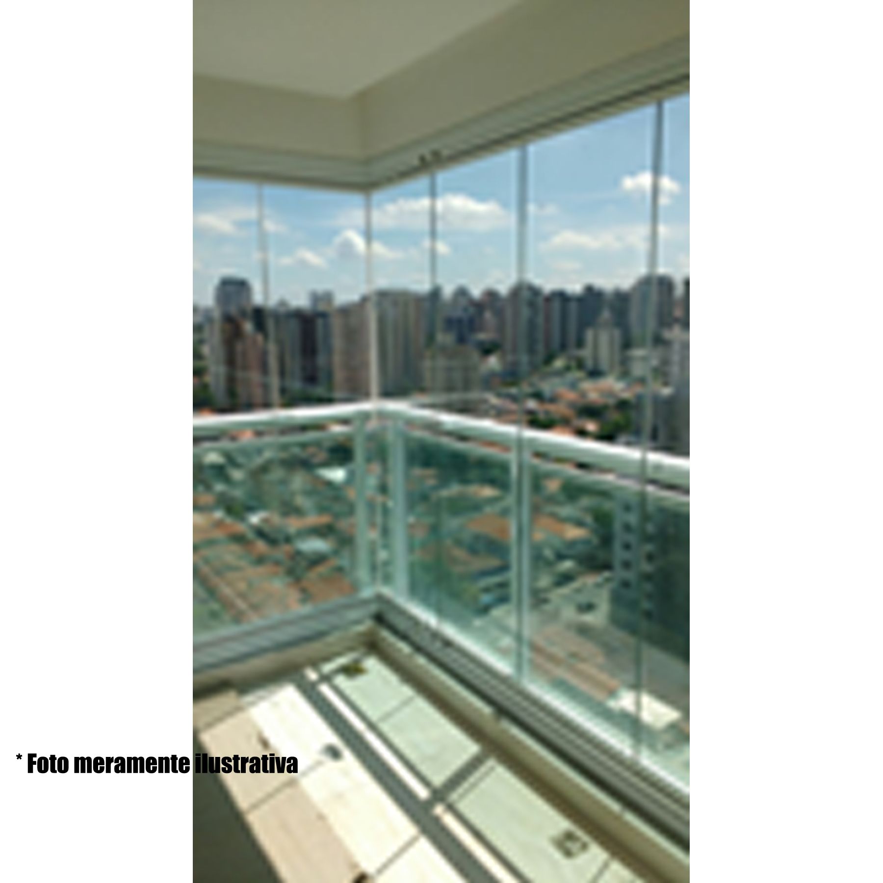 Fechamento de Sacada Rodapé até Teto Dobrável Vidro|Alumínio 10mm Verde C