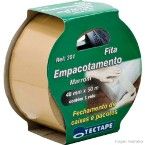 Fita adesiva 301 48mm x 50 metros marrom Tectape